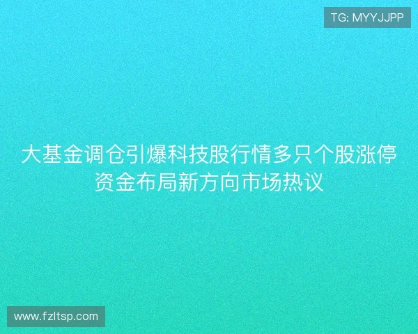 大基金调仓引爆科技股行情多只个股涨停资金布局新方向市场热议 大基金调仓引爆科技股行情多只个股涨停资金布局新方向市场热议